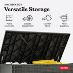 Keter Java XXL 230 Gallon Resin Rattan Look Large Outdoor Storage Deck Box - Image 4