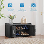 2-Tier Storage Bench, Waterproof UV-Resistant Outdoor Shoe Storage Cabinet - Image 6