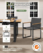 Outdoor Table and Chairs of 4, Patio Dining Sets, HDPS + Aluminum Outdoor - Image 4