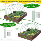 Greenhouse Hoops Grow Tunnel 6 Sets of 8FT Long Garden Hoops, Rust-Free - Image 2