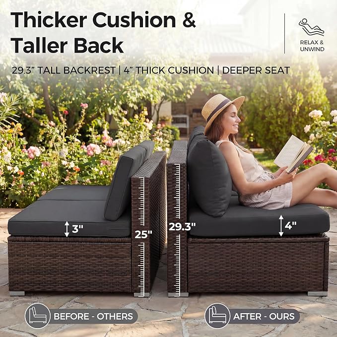 NICESOUL 9pcs Patio Furniture Set - Image 7