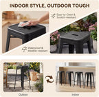 Shahoo 30 Inches Metal Bar Stools Counter Height Stackable Backless Stools - Image 5