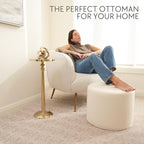 ZICOTO Beautiful Boucle Pouf Ottoman and Foot Rest - Image 2