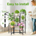 Corner Shelf Patio 7 Tier Metal Plant Stand Indoor Outdoor Tall Metal Flower - Image 6