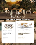 Outdoor Patio Dining Set for 6, Aluminum 7 Piece HDPS Patio Table and Chairs Set - Image 5