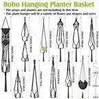 Hoteam 12 Pcs Macrame Plant Hangers Macrame Hanging Planters - Image 2