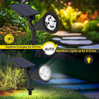 T-SUN Solar Spotlights Outdoor, 2 Pack White LED Landscape Lights, Waterproof - Image 4