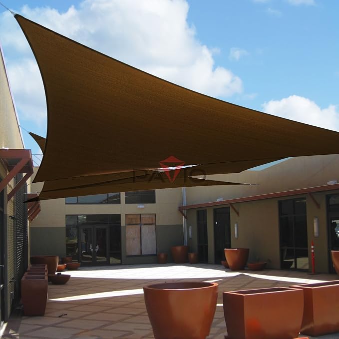 Patio Paradise 16' x 16' x 16' Sun Shade Sail Triangle Canopy Shade Cloth - Image 6
