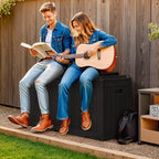 Greesum 100 Gallon Resin Deck Box Large Outdoor Storage - Image 3