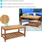 Sunnydaze Teak Outdoor Coffee Table - Image 4