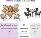 PURPLE LEAF 5 Pieces Oversized Square Outdoor Dining Set - Image 5