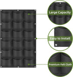Hanging Planting Grow Bags, 18 Pockets Hanging Vertical Wall Planter Wall - Image 4