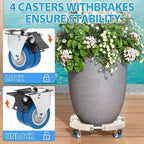 VANCASTLE Plant Caddy with Lockable Wheels Heavy Duty 450lbs Capacity, 15-22 - Image 3