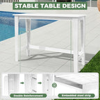 Outdoor Patio Bar Height Table and Tall Adirondack Chairs Set of 2, All-Weather - Image 5
