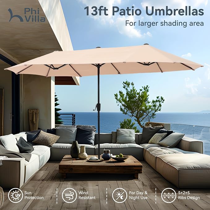 PHI VILLA Outdoor Dining Set for 6, All-Weather Patio Table and Chairs Set for 6 - Image 9
