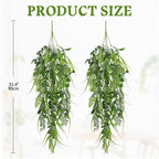 Hollyone 2pcs Artificial Hanging Plant 36" Faux Ferns Artificial Plastic - Image 2