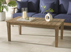 SAFAVIEH Couture Patio Martinique Natural Wood Outdoor Coffee Table - Image 2