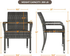 Yaheetech Set of 6 Stackable Outdoor Rattan Dining Chairs, All-Weather Armchair - Image 3