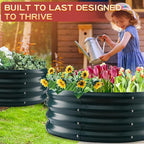 Durable Round Steel Raised Garden Bed Painted - Image 6