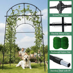 Garden Trellis Arch 7FT PP-Coated Stainless Steel Metal Extra Tall Cucumber - Image 4