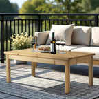 VINGLI Solid Wood Patio Coffee Table, Outdoor Garden Tea Table - Image 2