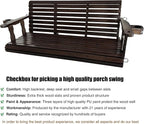 Fortune Candy Wooden Porch Swing 3-Seater, High Backrest and Deep Seat - Image 4