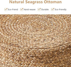 Wimarsbon Ottoman Foot Rest Stool Round Natural Seagrass Foot Stool Hand-Woven - Image 5