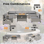 12-Seat Modern Outdoor Wicker Rattan Patio Furniture Set - Image 9