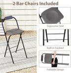 Tangkula 3 Piece Patio Bar Set, Grill Gazebo & 2 Foldable Bar Stools - Image 8
