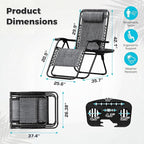 Homall Zero Gravity Chair Patio Folding Lawn Outdoor Lounge Reclining Chair - Image 3
