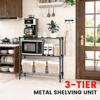 Xcity Storage Shelves, 3 Tier Heavy Duty Metal Shelving Unit, 1200 LBS Capacity - Image 3