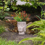 Buddha - Face Flower Pot - Head Planters - Garden Statue - Cactus Succulents - Image 8