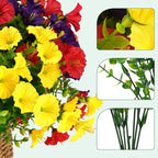Artificial Flowers for Outdoors, UV Resistant Fake Silk Morning Glory, - Image 4