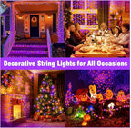 Nisocy 200 LED String Lights Outdoor Waterproof – Purple Orange Fairy Lights - Image 4