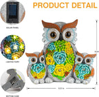 Solar Garden Statue Owl Decor – Cute Owl Family Figurines - Image 8