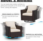 Joyside Wicker Patio Furniture Sets, 8 Pieces Upgraded Large Size Outdoor - Image 3