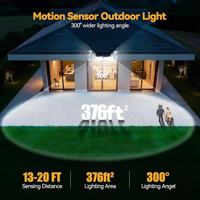 TECKNET Super Bright Solar Lights Outdoor 3 Pack, 2×231 LED and 1×416 LED - Image 4
