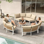 Outdoor Patio Sectional Modular Sofa, Aluminum 1 Piece Curved Patio Couch - Image 8