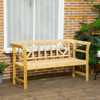 Outsunny Wooden Patio Bench, Outdoor Garden Bench - Image 2
