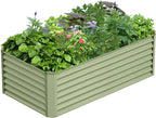 6x3x2FT Galvanized Raised Garden Bed, Galvanized Planter Boxes Outdoor by AyenGuard