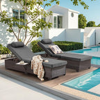 Outdoor Lounge Chairs, Pool Lounge Chairs Set of 2, Outdoor Chaise Lounge - Image 3
