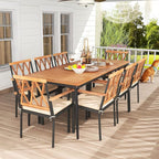 Tangkula 9-Piece Patio Dining Set, Outdoor Acacia Wood Dining Table - Image 3