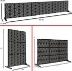 Oakland Living 6 ft. X 4 ft. Black Freestanding Metal Privacy Screen Room - Image 2