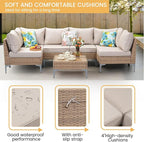 7 Piece Patio Furniture Set, Wicker Modular Outdoor Furniture - Image 6