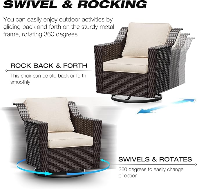 Joyside Wicker Patio Furniture Sets, 8 Pieces Upgraded Large Size Outdoor - Image 3