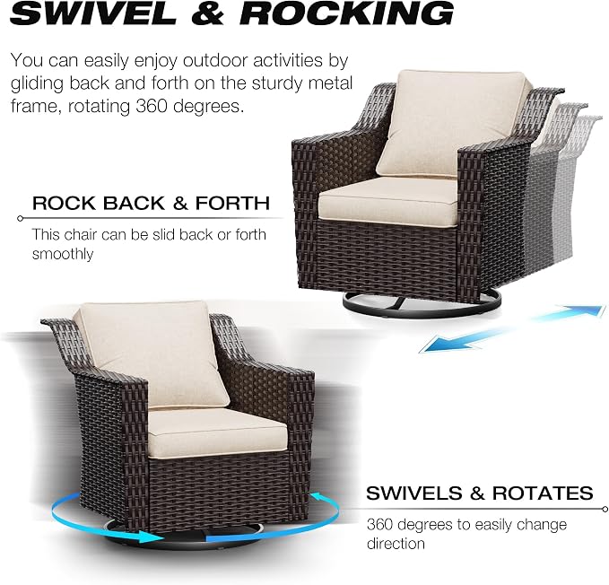 Joyside Wicker Patio Furniture Sets, 7 Pieces Upgraded Large Size Outdoor - Image 3