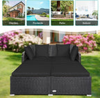 RELAX4LIFE Rattan Patio Outdoor Daybed, Wicker 2-Person Sunbed Loveseat - Image 7