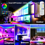 100FT Outdoor LED Strip Light Waterproof, IP68 Outside RGB+IC Light Strip - Image 2