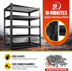 78" H Garage Shelving Heavy Duty Storage Shelves, Adjustable Metal Shelving Unit - Image 7