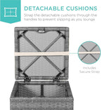 Best Choice Products Set of 2 Wicker Ottomans, Additional Seating, Side Table - Image 5